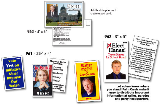 Palm Cards and Political Rally Cards