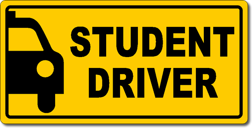 Student Driver Sign Free Printable Printable Word Searches
