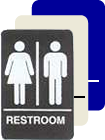RESTROOM with mens and womens restroom pictogram