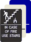 Braille Sign - In Case Of Fire Use Stairs (6x9)
