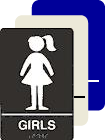 Braille Sign - Girls Restroom (6x9)