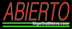 Abierto Neon Sign - Regular Design