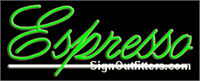Espresso in Script Font Neon Sign - Regular Design