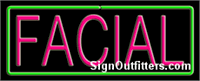 Facial with Green Border Neon Sign - Regular Design