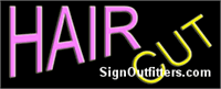 Hair Cut Neon Sign - Regular Design