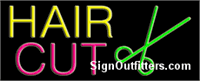 Hair Cut with Scissor Graphic Neon Sign - Regular Design