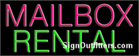 Mailbox Rental Neon Sign - Regular Design