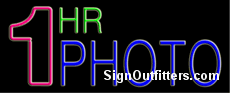 1 Hr Photo Neon Sign - Regular Design