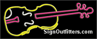 Violin Graphic Neon Sign - Regular Design