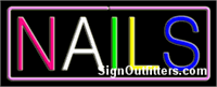 Nails with Purple Border Neon Sign - Regular Design