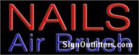 Nails Air Brush Neon Sign - Regular Design