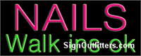 Nails Walk Ins OK Neon Sign - Regular Design