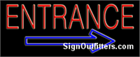 Entrance with Right Arrow Neon Sign - Regular Design