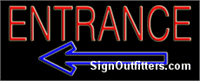 Entrance with Left Arrow Neon Sign - Regular Design