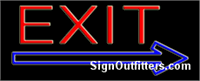 Exit with Right Arrow Neon Sign - Regular Design