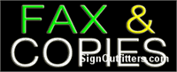 Fax & Copies Neon Sign - Regular Design