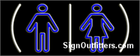 Restrooms Logo Neon Sign - Regular Design