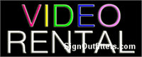 Video Rental Neon Sign - Regular Design