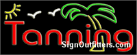 Tanning with Tree and Sun Graphics Neon Sign - Regular Design