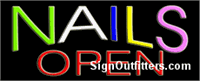 Nails Open Neon Sign - Regular Design