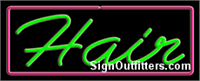 Hair with Pink Border Neon Sign - Regular Design