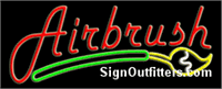 Airbrush with Brush Graphic Neon Sign - Regular Design