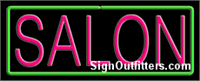 Salon with Green Border Neon Sign - Regular Design