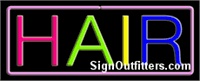Hair with Purple Border Neon Sign - Regular Design