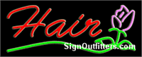 Hair with Flower Graphic Neon Sign - Regular Design