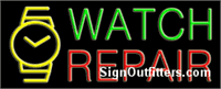 Watch Repair with watch graphic Neon Sign - Regular Design