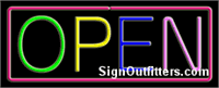 Open (Multi-Color) Neon Sign - Regular Design