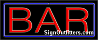 Bar with Border Neon Sign - Regular Design