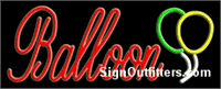 Balloon with Balloon Graphic Neon Sign - Regular Design