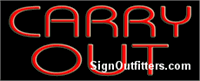 Carry Out Neon Sign - Regular Design