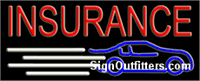 Insurance with Blue Car Graphic Neon Sign - Regular Design