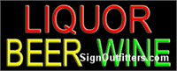 Liquor Beer Wine Neon Sign - Regular Design