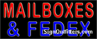 Mailboxes & Fedex Neon Sign - Regular Design