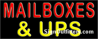 Mailboxes & UPS Neon Sign - Regular Design