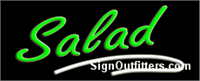 Salad with White Underline Neon Sign - Regular Design