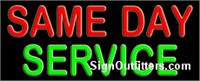 Same Day Service Neon Sign - Regular Design