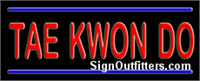 Tae Kwon Do with Blue Border Neon Sign - Regular Design