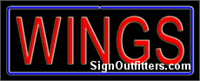 Wings with blue border Neon Sign - Regular Design