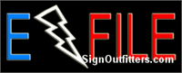 E-File Neon Sign - Regular Design