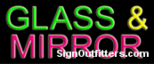 Glass & Mirror Neon Sign - Economically Priced