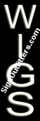 Wigs Neon Sign - Vertical Design - Economically Priced