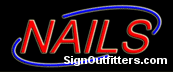 Nails with Slanted Border Neon Sign - Economically Priced