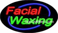 Facial Waxing Neon Sign - Flashing Design
