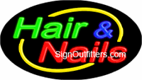 Hair & Nails Neon Sign - Flashing Design