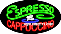 Espresso Cappuccino with Mug Graphic Neon Sign - Flashing Design