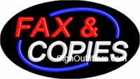 Fax & Copies Neon Sign - Flashing Design